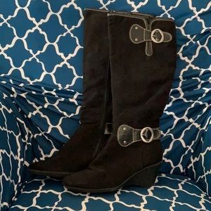 Aerosoles black suede boots. Size 9
